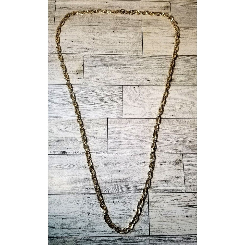 Sarah Coventry Vintage Goldtone Rope 37" Chain only Double Rollo Thick & Shiny